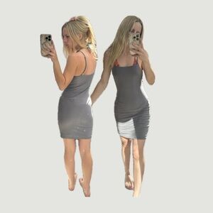 Zara Gray Spaghetti Strap Mini Dress